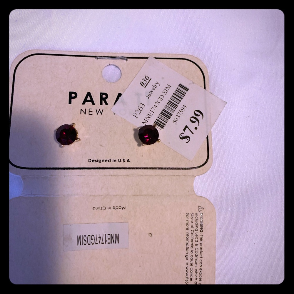 Garnet stud earrings